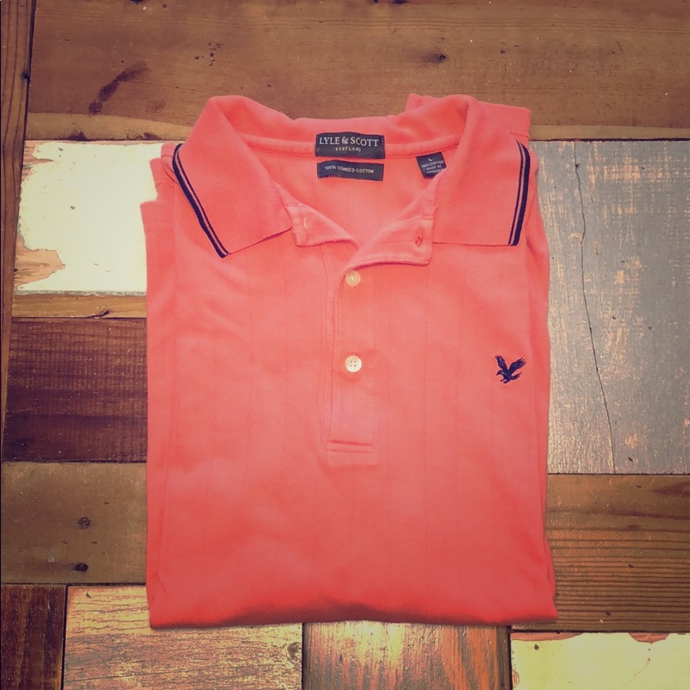 Large Lyle & Scott peach orange polo